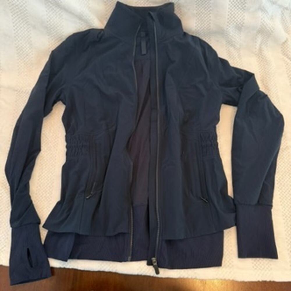 new lululemon sights seen navy full zip cinch waist jacket size 8